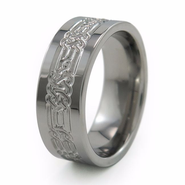 Titanium celtic sales mens wedding bands