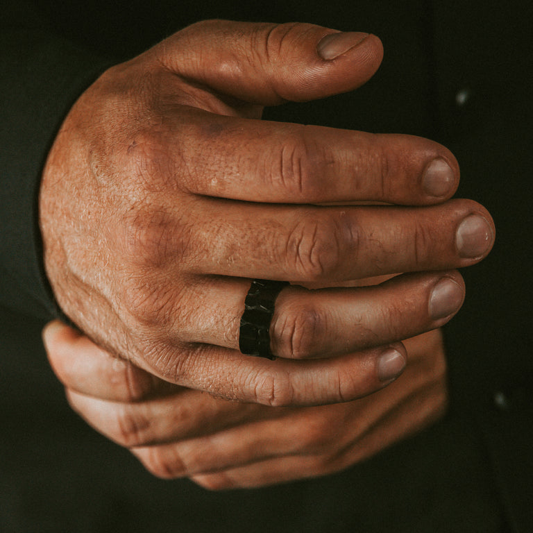 Rocky Road - Men's Black Titanium Ring | Titanium Rings