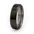 Mens black titanium wedding band with bevelled edges and a comfort fit. 