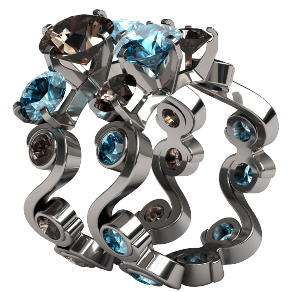 Cecilia Multi Stone Gem-none-Titanium Rings