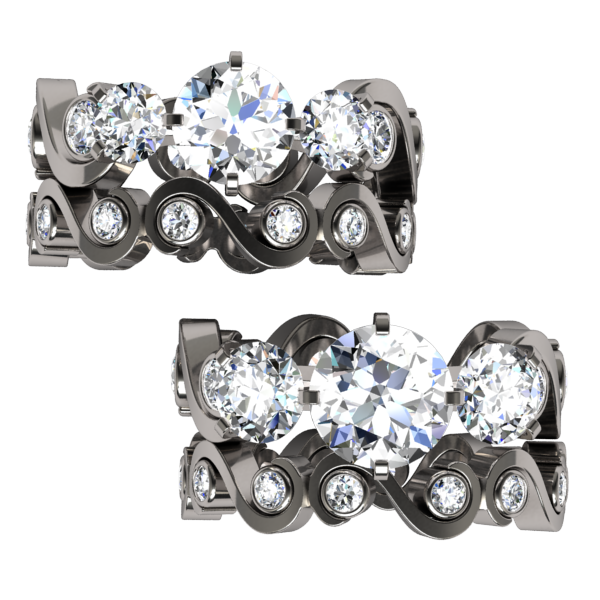 Cecilia Companion Inset Multi Stone Diamond-none-Titanium Rings