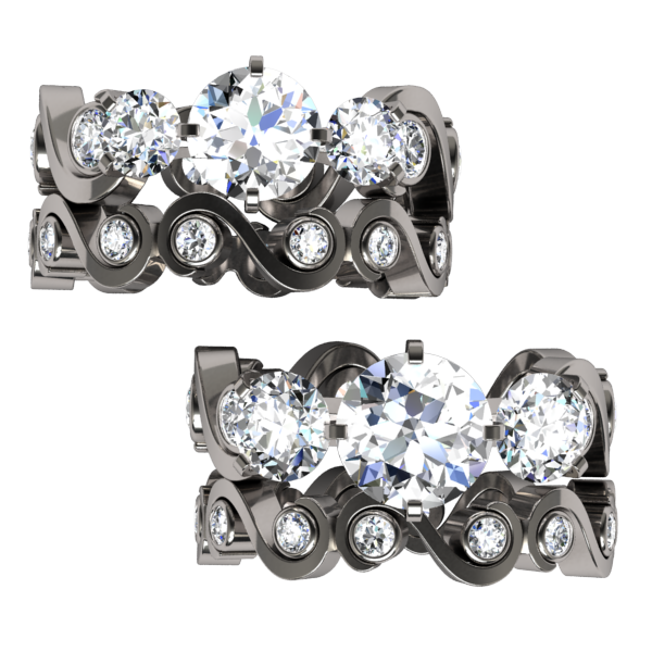 Cecilia Companion Inset Multi Stone Gem-none-Titanium Rings