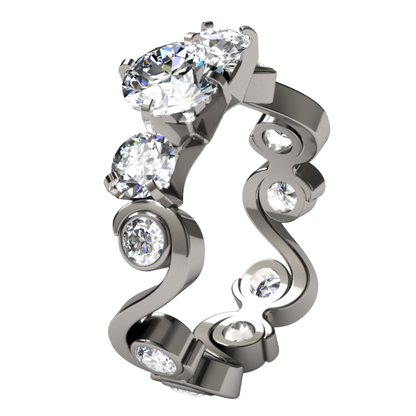 Cecilia Diamond-none-Titanium Rings