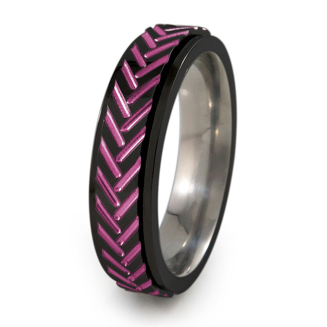 chevrons spinner blk pink