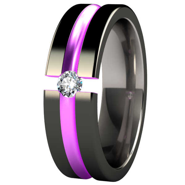 Chimera Black and Colored Tension Setting-none-Titanium Rings