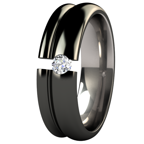 Cloud Black Tension Setting-none-Titanium Rings