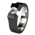 Comet Round Diamond Black Solitaire-none-Titanium Rings