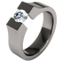 Comet Round Solitaire Gem-none-Titanium Rings