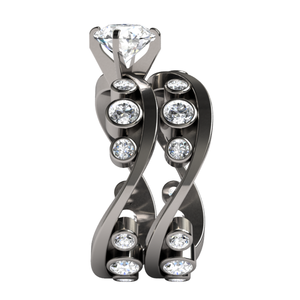 Cosine Diamond-none-Titanium Rings
