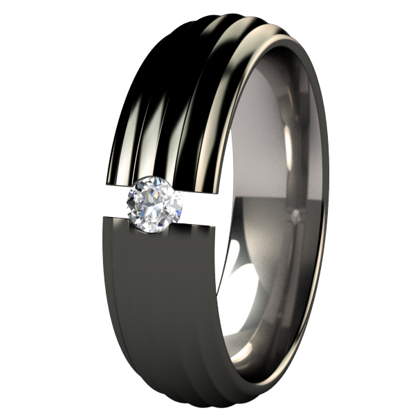 Crescendo Black Tension Setting-none-Titanium Rings