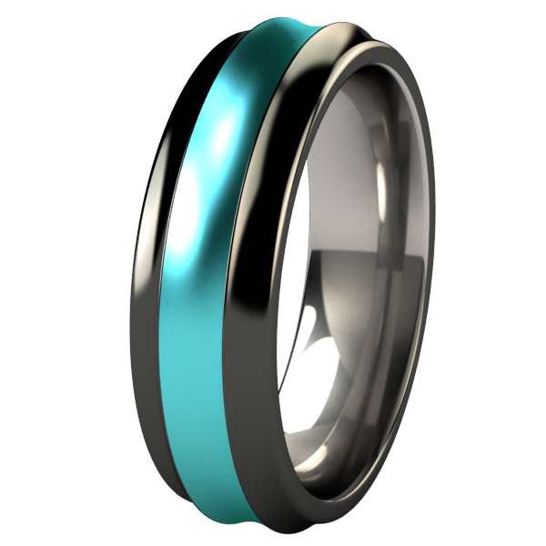 Crest Black and Colored-none-Titanium Rings