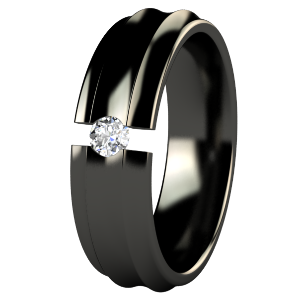 Crest Black Tension Setting-none-Titanium Rings