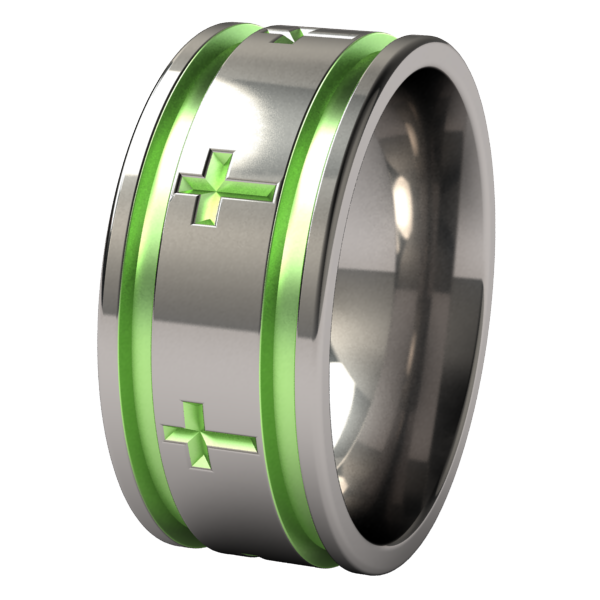 Crusader - Colored-none-Titanium Rings