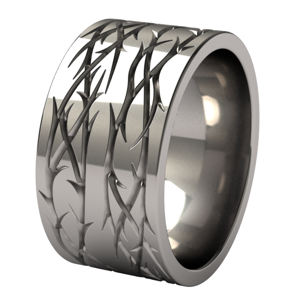 Custom Double Thorns-none-Titanium Rings