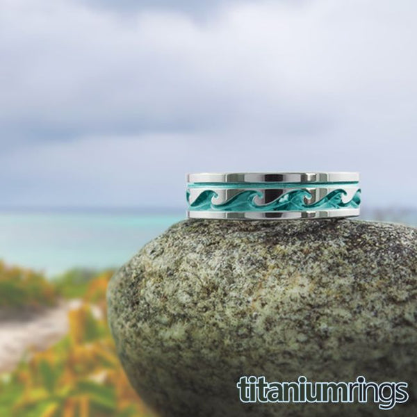 Greek inspired titanium ring the atlantis 