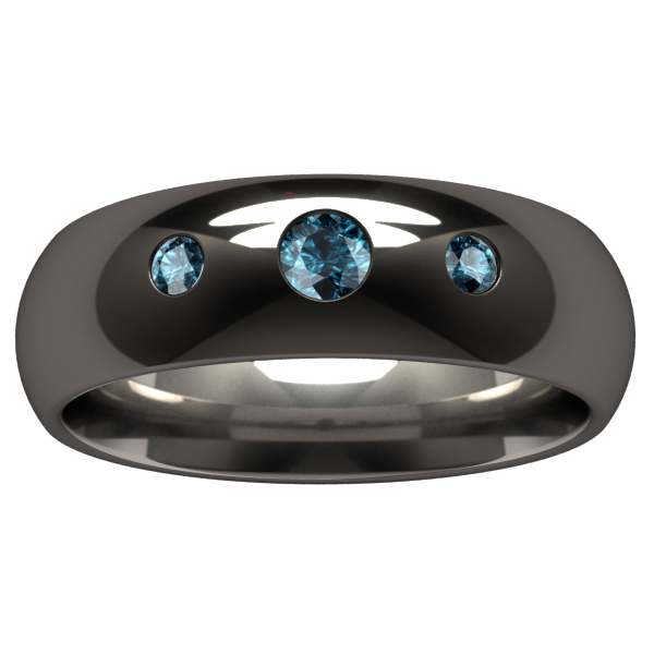 Custom Eclipse Past-Present-Future Inset - Black-none-Titanium Rings