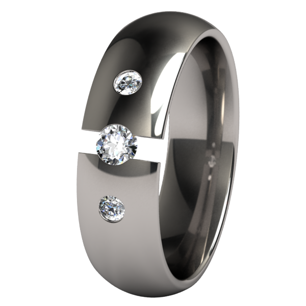 Eclipse Past-Present-Future Tension Set with Side Stones-none-Titanium Rings