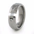 Titanium Ring with tension set diamonds black or natural titanium