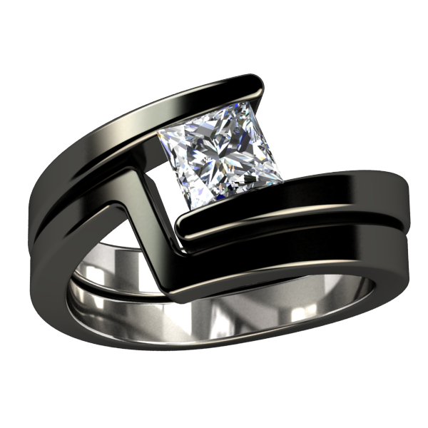Titanium princess cut engagement 2025 rings