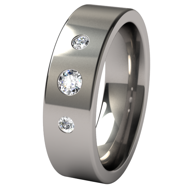 Facia Past-Present-Future Inset Multi Stone Gems-none-Titanium Rings