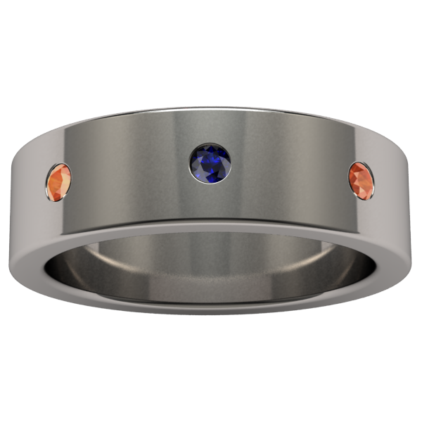 Custom Facia with 8 alternating colored sapphires-none-Titanium Rings