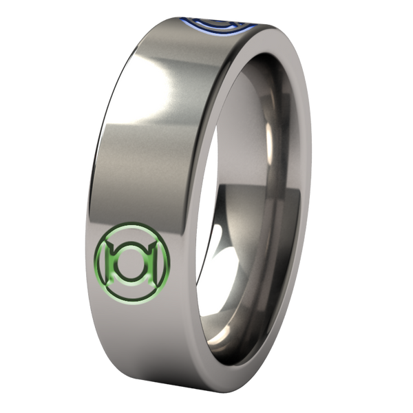 Custom Facia ring with carved symbols-none-Titanium Rings