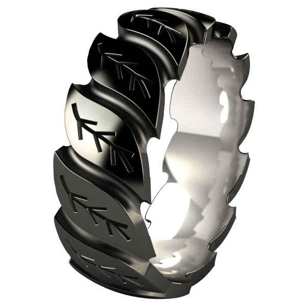Foliage - Black-none-Titanium Rings