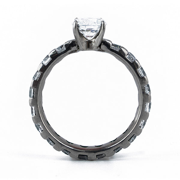 Full Eternity Titanium Ring with Prong Setting-Ring - Template 17-Titanium Rings
