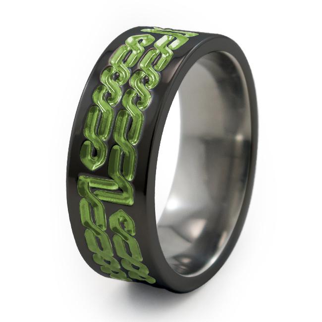 Tommyway Jewelry Men's Black Titanium Celtic Knot Wedding Band – Size 9-13 – 8mm