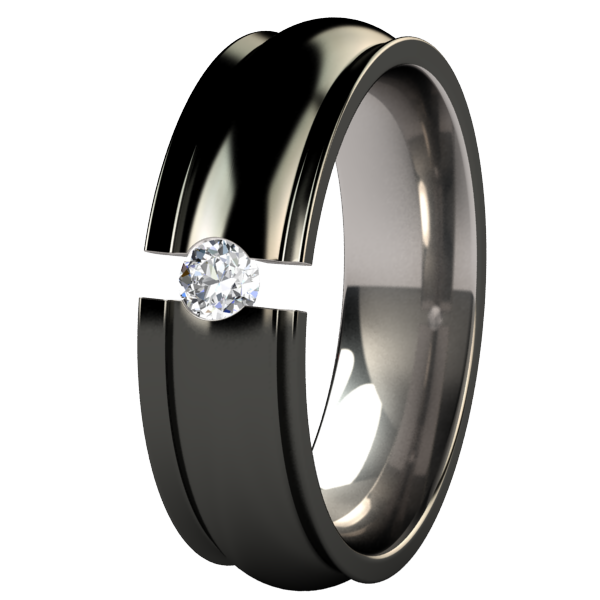Hummingbird Black Tension Setting-none-Titanium Rings