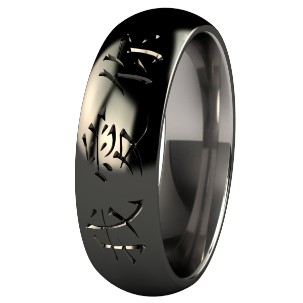 I Love You - Black-none-Titanium Rings