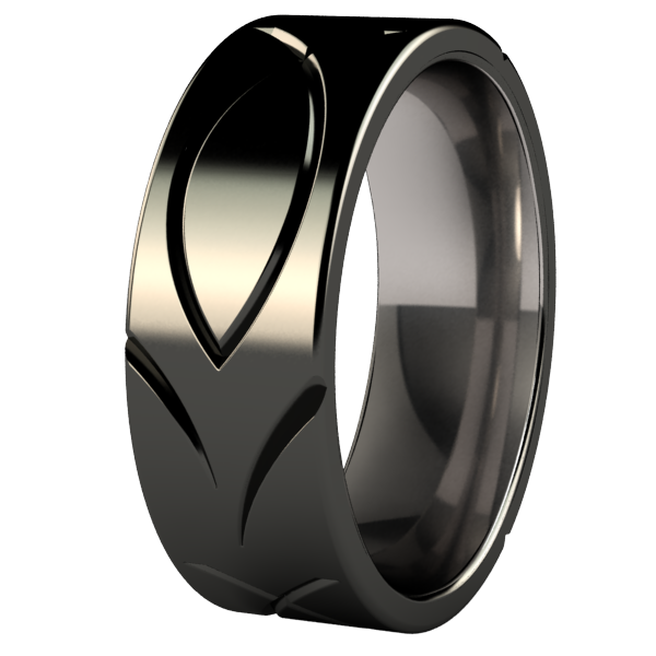 Ichthus - Black-none-Titanium Rings