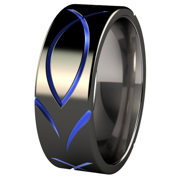 Ichthus Black and Colored-none-Titanium Rings