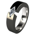 Chakra Solitaire Gem - Black-none-Titanium Rings