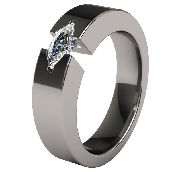Chakra Solitaire Gem-none-Titanium Rings