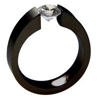 Custom tension setting - black diamond coated-none-Titanium Rings
