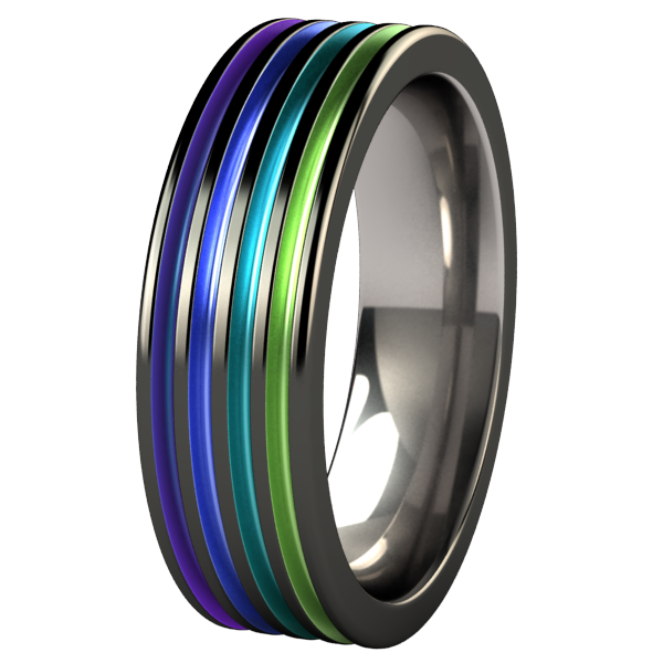 Kompressor - Black & Colored-none-Titanium Rings
