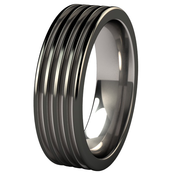 Kompressor Black 2Tone-none-Titanium Rings