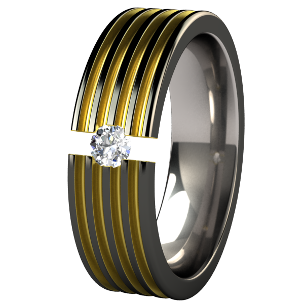 Kompressor Black and Colored Tension Setting-none-Titanium Rings
