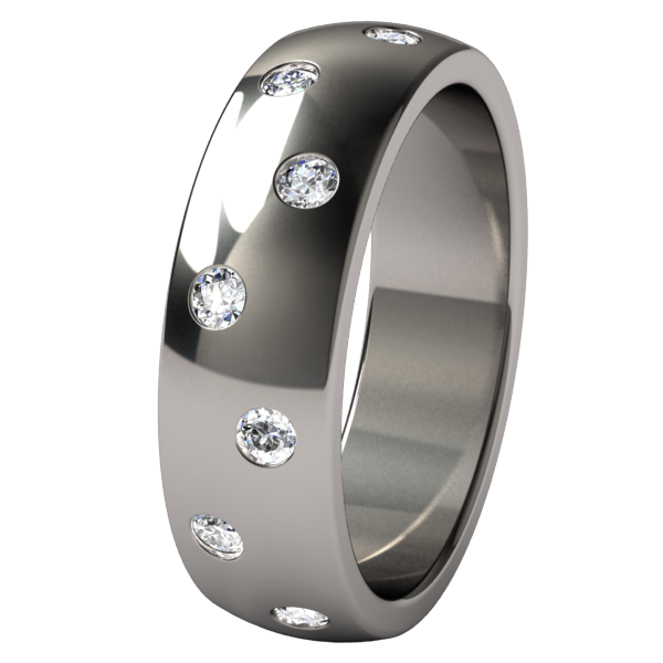 Lunar Eternity Inset 16 Multi Stone Gems-none-Titanium Rings