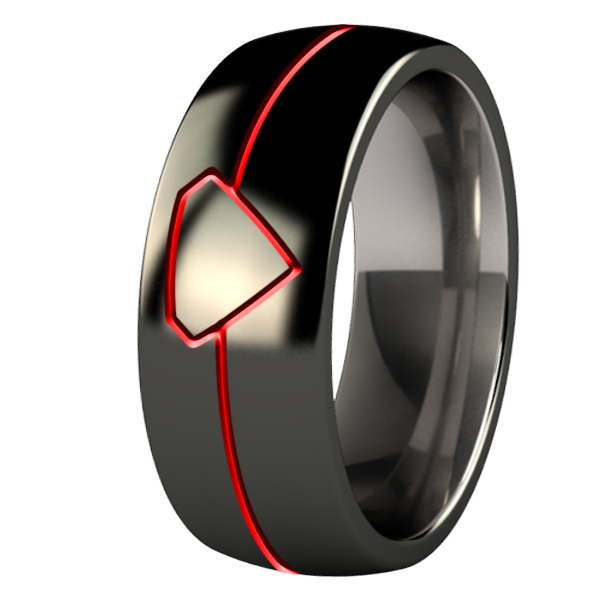 Lunar Eclipse black and enameled - custom-none-Titanium Rings