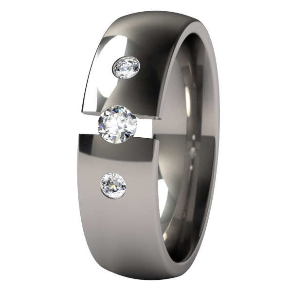 Lunar Past-Present-Future Tension Set with Side Stones-none-Titanium Rings