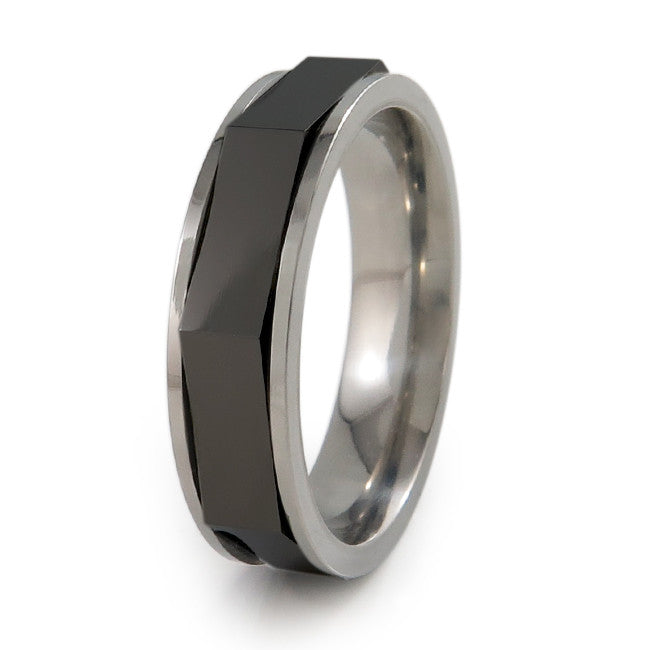 Mechanical Titanium Fidget ring- Black Titanium Fidget ring