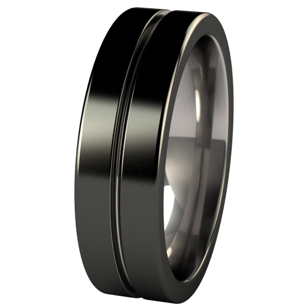 Mojo - Black Two Toned-none-Titanium Rings