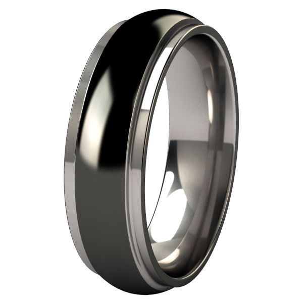 Partial Eclipse - Black Two Toned-none-Titanium Rings