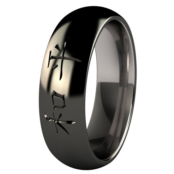 Peace Black-none-Titanium Rings