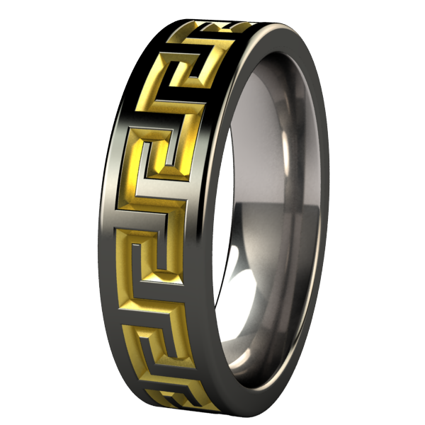Pegasus - Black & Colored-none-Titanium Rings