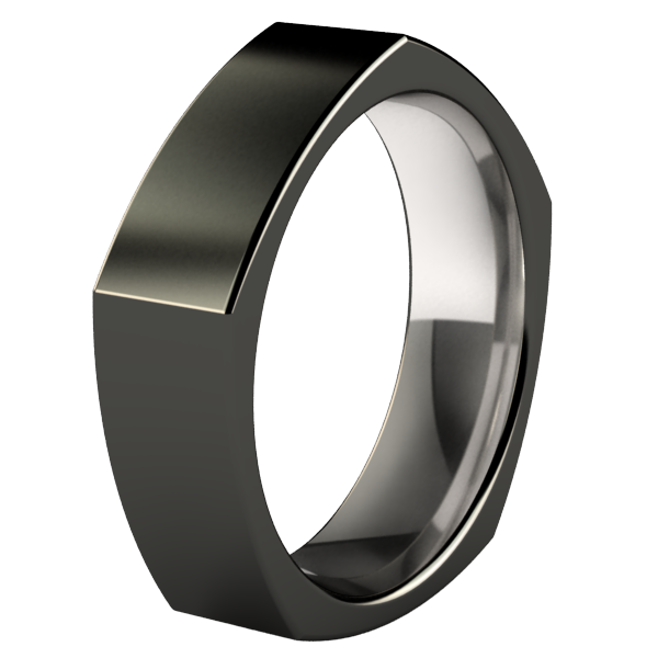 Penta - Black-none-Titanium Rings