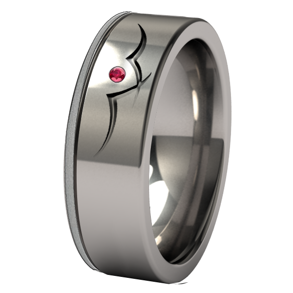 Titanium Designer Rings Custom Titanium Ring - Birds | Titanium Rings