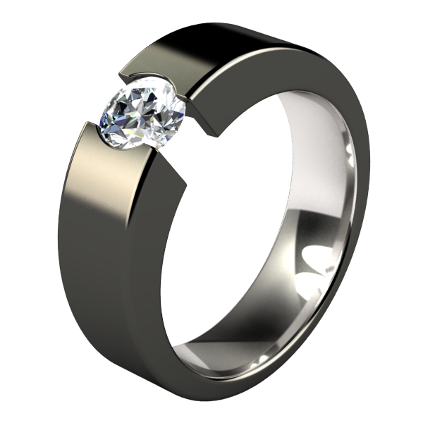 Proxima Titanium Engagement Ring with Gemstone